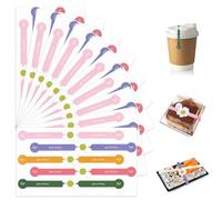 200 Pcs Handmade Bakery Stickers, Colorful Flower Long Self Adhesive Tamper Proof Food Sealing Labels for Cake Boxes, Pastry Bags, Lollipops, Candy, Bread