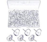 200 Pcs Heart Shape Push Pins for Cork Board Bulletin Board Photo Wall Map Pinboard - Clear Love-Heart Decorative Thumbtack Pushpins Drawing Pins with Storage Box