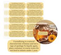 200 Pcs Honey Warning Labels 1" x 2.65" Pure Honey Crystallization Stickers Waterproof Stickers for Jars Honey Bottles