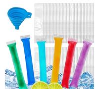 200 Pcs Ice Pop Moulds, Reusable Popsicle Mould with Funnel, DIY Ice Pop Bags with Zip Seals, for Healthy Snacks, Juice, Yogurt, Ice Cream Party, Tea, or Coffee