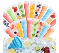200 Pcs Ice Pop Moulds Set, Reusable Ice Pop Bags with a Folding Funnel, Ideal for Homemade Frozen Treats and Outdoor Refreshments, Convenient Popsicle Pouches for Daily Use