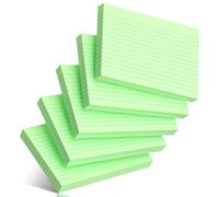 200 Pcs Index Cards 4 x 6 Inch Ruled Green Index Cards, College Ruled Flash Cards for School, College, Office and Home Organization, Durable Study To Do List Note Cards with Ruled Lines, 5 Pack of 40