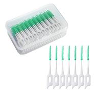 200 Pcs Interdental Brushes, Silicone Dental Brushes Green Tooth Floss Picks for Braces Oral Cleaning