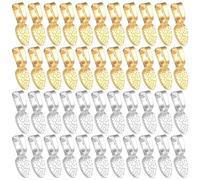 200 Pcs Jewelry Bails, Glue on Shovel Pendant Bails, Spoon Shaped Flat Pad Bail Pendant Charms, Alloy Jewelry Findings for DIY Necklace, Bracelet, Earring, Keychain Craft (Gold, Silver)