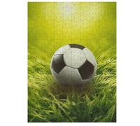 200 PCS Jigsaw Puzzle for Adults Personalized Picture Puzzle Football on Grass Customized Wooden Puzzle for Family, Birthday, Wedding, Game Nights Gifts