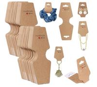 200 PCS Kraft Bracelet Display Cards - Handmade Blank Cards Earring Holder Packaging Selling Card for Small Business - Personalized Hanging Display - Brown