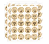 200 Pcs Kraft Paper Gluten Free Stickers Allergy Awareness Labels 1 inch Retail Container Decals Gluten Free Warning Stickers Bakery Bread Bag Seals of Jar and Bottle Food Packaging