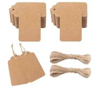 200 Pcs Large Brown Kraft Paper Gift Tags, Brown Tagswith String for Luggage Tags, Crafting, Weddings