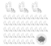 200 PCS LED Rope Mounting Clips, Transparent Cable Clips Light Strip Clips LED Mounting Clips with 400Pcs Screw LED Holder Clips for LED Light Tube Light Hose Wall & Desk Bracket