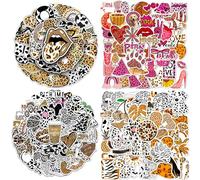 200 Pcs Leopard Print Stickers Cute Black White Leopard Vinyl Waterproof Cheetah Print Stickers Aesthetic Leopard Decals for Laptop, Waterbottle, Phone, Skateboard, Guitar, Luggage, Preppy Décor