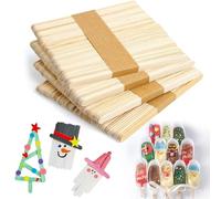 200 PCS Lollipop Sticks, Natural Wooden Lolly Sticks & Lolly Sticks for Craft, Smooth Thick Design for Easy Handling, Ideal for Ice Cream, DIY Art, Garden Labels & Handmade Craft Projects(4.49*0.39IN)