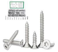 200 Pcs M4 M5 Self Tapping Screws, Countersunk for Wood, Torx, Torx Drive Flat Head, Decking, Self Drilling Chipboard for Plastic Sheet Metal Screws