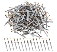 200 Pcs M6 Hammer Type Wall Plugs and Screws Set, M6 x 60mm Solid Wall Fixings, Hammer-in Screws Masonry Anchors with Nylon Plugs for Concrete, Stone, Brick Walls, Hollow Block (M6 x 60mm)