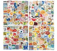 200 PCS Mediterranean Diet Stickers,Summer Sticker Pack Vinyl for Skateboard Guitar Door Laptop Luggage Car Bike Water Bottle Birthday Party Supplies Teens Boys and Girls Decals