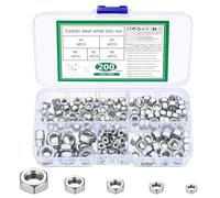 200 Pcs Metric Hex Nuts M3 M4 M5 M6 M8, Metric Standard Thread Assorted Self Locking Hexagon Lock Nuts Assortment, Carbon Steel