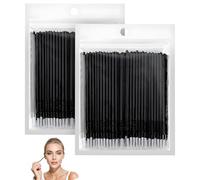 200 Pcs Micro Applicators Brushes, Black Microbrushes With Longer Tips,Disposable Mascara Wands Eye Applying Lamination Beauty Cosmetics for Eyelash Extensions, Eyeliner Cleaning