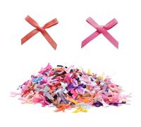 200 Pcs Mini Bows,Cute Small Ribbons for Crafting,Crafts Tiny Embellishment Satin Ribbon Bows,Bow Bowknot Sewing Accessories for Craft Sewing Scrapbooking Christmas Party Gifts Wrapping