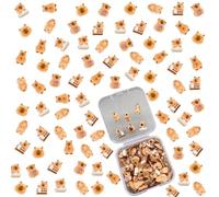 200 PCS Mini Capybara Figurines, Tiny Capybara Figures Ornaments, Adorable Animal Dollhouse Miniatures, Resin Animals for Crafting Garden Micro Landscaping DIY Decoration