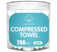 200 Pcs Mini Compressed Towels, Disposable Face Compressed Towel, Compressed Hand Wipe, Camping Towel, Portable Compressed Coin Tissue for Travel/Home/Outdoor Activities（8X8.5in）