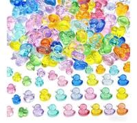 200 PCS Mini Ducks Tiny Duck Figurines for DIY Craft Fairy Garden Decorations Resin Ducks Dollhouse Accessories Aquarium & Plant Terrarium Decor Party Favors & Gifts (Random Color)