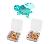 200 PCS Mini Glow in The Dark Resin Turtles with 1 PCS Giant Turtle Storage Box, Colourful Miniature Turtle Figurines for Fairy Garden, Dollhouse, Resin Crafts, Micro Landscape Decoration