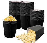 200 Pcs Mini Popcorn Boxes for Party Black Popcorn Bags Cardboard Popcorn Cups Disposable Snack Candy Popcorn Containers Holder for Halloween Christmas Birthday Wedding (2.2 x 4.2 x 3 Inches)