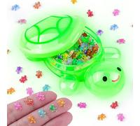 200 Pcs Mini Resin Turtle with 1 Pc Jumbo Resin Turtles, Luminous Miniature Tiny Turtles Glow in The Dark for Fairy Garden Dollhouse Micro Landscaping