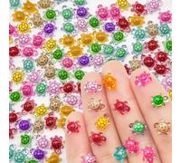 200 PCS Mini Resin Turtles Luminou Resin Tiny Turtles Multicoloured Mini Small Epoxy Animals Miniature Plastic Animals for DIY Craft Garden Landscape Potted Plants Decorations