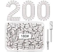 200 Pcs Mini Sanding Bands for Nail, 180 Grit Small Sanding Bands for Nail with 2 Pcs Mandrel Bits, 3.1 MM Nail Sanding Bands for Acrylic Nails Gel Removing Shaping, Manicures and Pedicure