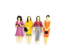 200 PCS Mixed Painted Model Figures 1:87 HO Scale Standing Seated People for Train Layout Scene Building