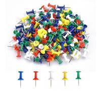 200 Pcs Multicolored Push Pins, Coloured Map Tacks with Stainless Steel Point, Drawing Push Pins, Map Thumb Tacks, for Bulletin Board, Fabric Marking, Pictures Hanging at Home Office School