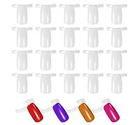 200 Pcs Nail Display Tips, Nail Polish Display Rings, Manicure Art Practice Tool for Polish Practice, Beginners, Natural Color