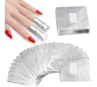 200 Pcs Nail Foil Wraps, Soak Off Nail Foils with Pre-attached Cotton Pads, Lint Free Nail Remover Foil, Aluminium Foil Wraps for Gel Nail Foil, Nail Polish Remover Wraps for Gel & Acrylic Nails