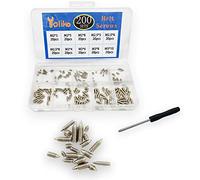 200 pcs Nickel Plated Tip Screws Pointed Cross Slot Leather Accessories 10 Sizes Belt Screws Include M2*3-M2*8, M2.5 * 3-M2.5 * 8, M3*4-M3*10 with 2mm Screwdriver for Belt Buckle Wallet Handbag Purse