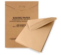 200 Pcs Parchment Paper Baking Sheets, 9"x13" Precut Non-Stick Baking Parchment Paper Sheets Bun Sheet Pan Liners.Baking Grilling Air Fryer Steaming Bread Cup Cake Cookie (Brown-9"x13")