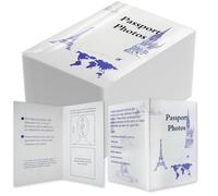 200 Pcs Passport Photo Holder with Closing Tab, Thick White Paper Folder w/Glossy & Matte Coating, 5.31x3.54 Inches - 2x2 Passport Photo Compartment, Safe for Office, Travel & Customer Delivery