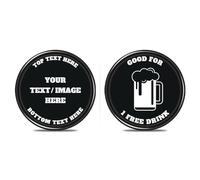 200 PCS Personalized Plastic Poker Chips, Full Color Print Your Logo and Text on the Chip, Good for Drink Tokens, Poker Card Game (Black)