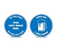 200 PCS Personalized Plastic Poker Chips, Full Color Print Your Logo and Text on the Chip, Good for Drink Tokens, Poker Card Game (Blue)