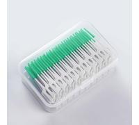 200 Pcs Pieces Interdental Brushes, Silicone Dental Brushes and Dual Use Dental Floss Sticks, Green Tooth Floss Picks for Braces Implants Gum Care and Daily Oral Cleaning