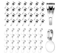 200 Pcs Pinch Bail & 100 Pcs Silver Alloy Flat Pad Bails for Jewelry Making 300 Pieces Necklace Pendant Clasps Connectors Pinch Clip and Glue on Pendant Bails for Pendants Charms Connector Hanger