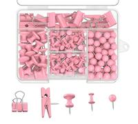 200 Pcs Pink Push Pins Thumb Tacks for Cork Bulletin Notice Board Pinboard Wall Map Reusable Drawing Pins Small Round Head Map Pins Cute Thumbtacks Hooks Set