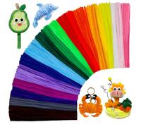 200 PCS Pipe Cleaners, Coloured Pipe Cleaners for Crafts, 20 Colors Craft PipeCleaners for Flowers Craft Supplies
