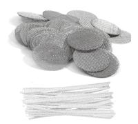 200 Pcs Pipe Screens, Stainless Steel Pipe Screen Filters, Bong Gauzes, 15mm Pipe Gauze Filters with 50 Pcs Pipe Cleaners