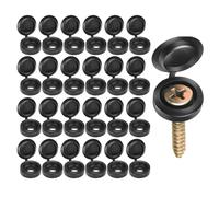 200 Pcs Plastic Hinged Screw Cap Covers Screw Cap, Black Screw Caps, Hole Diameter Screw Folding CoverCaps for Covering Protection