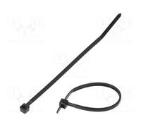 200 pcs : PLT1M-C0 - Cable tie, L: 99mm, W: 2.5mm, polyamide, 80N, black, Ømax: