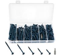 200 Pcs Pocket Hole Screws Set, #8 Self Tapping Square Trend Wood Screws | Square Drive Coarse Thread screws, Pan Head Wafer Head Machine screws, Flanged head Truss head for Wood Sheet Metal