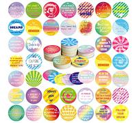 200 Pcs Positive Affirmation Card Bulk Inspirational Morning Meeting Chips Double Sides Printed Motivational Tokens Appreciation Gifts with 50 Kind Sayings for Classroom Office(Cute Style)