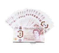 200 PCS Pretend Play Money for Kids Uk, New Edition Prop Money Uk £50, Toy Fake Money, Fake Prop Notes, for Pranks, Parties, Studying, Filming, Commercials and Board Games