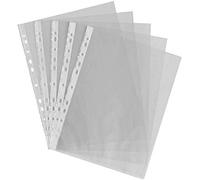 200 Pcs - Punched Pockets A4 Strong Plastic Wallet Sleeves, Top Opening Poly Pockets for Ring Binder Folders Sheet Protector Filing Folders (Clear)