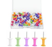 200 PCS Push Pins with Clear Box, Cork Board Pins, Pins for Pinboard Notice Board Map Drawing Home Office Craft Businesses School (Multicolor)